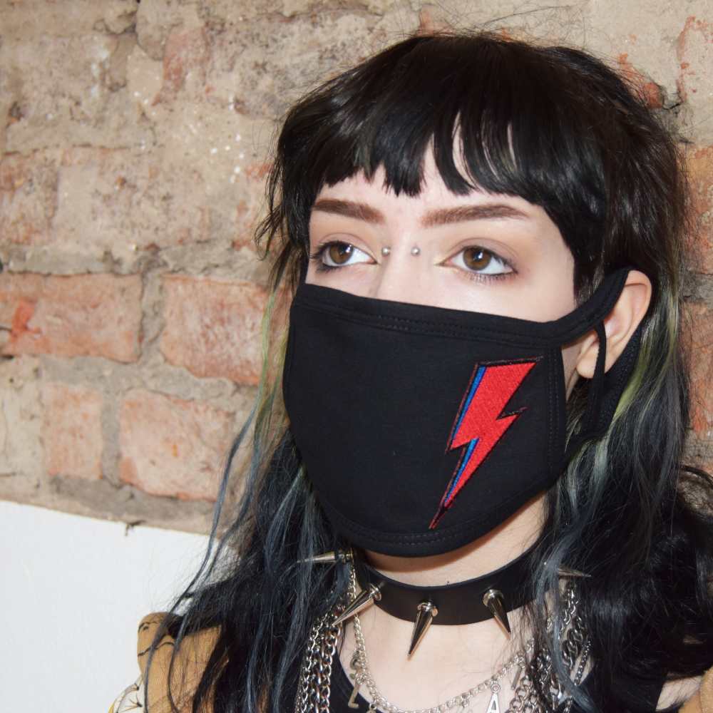 Extreme Largeness - Bowie Bolt Face mask - Face mask - Black